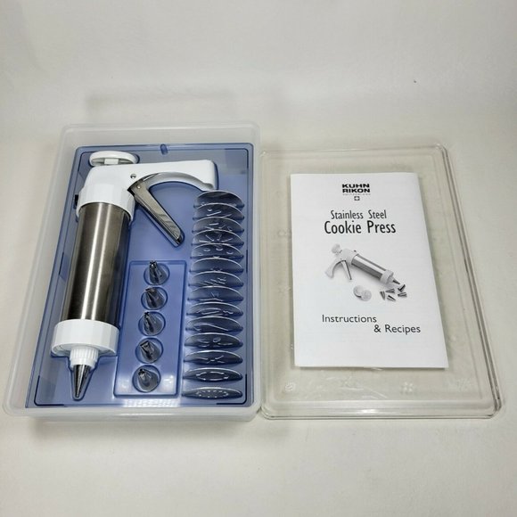 Kuhn Rikon Kitchen Kuhn Rikon Switzerland Cookie Press Stainless 4 Discs 6 Tips W Case